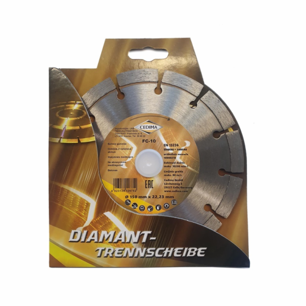 Diamantový segmentový řezný kotouč Cedima 150x22,23x2,0