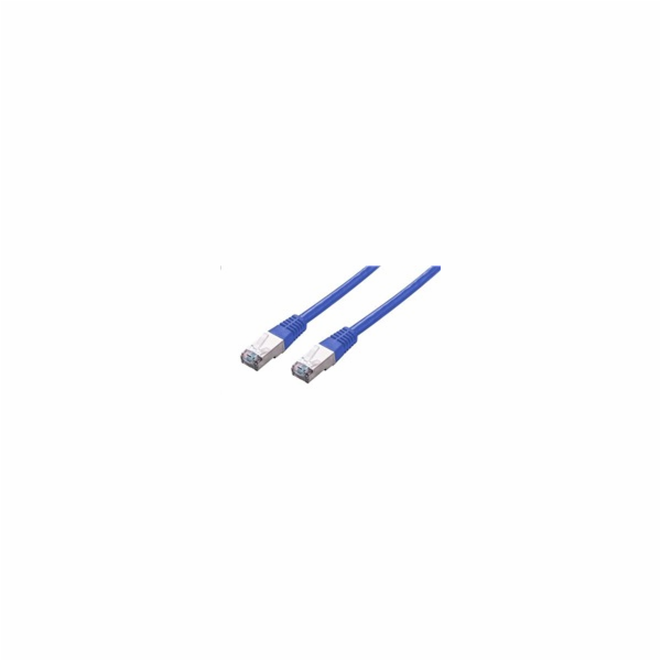 C-TECH kabel patchcord Cat5e, FTP, modrý, 2m