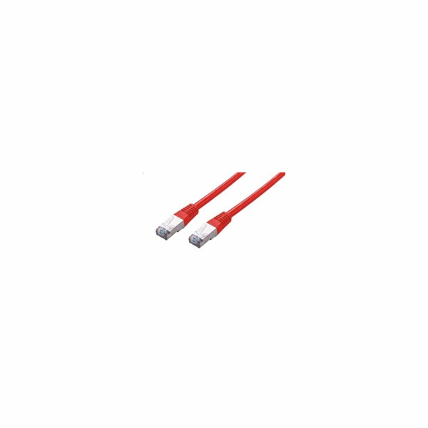 C-TECH kabel patchcord Cat5e, FTP, červený, 0,25m