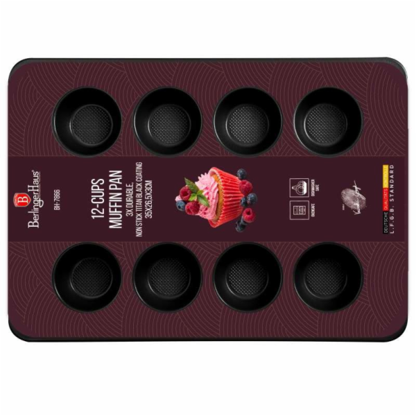Forma na muffiny s nepřilnavým povrchem 12 ks Burgundy BH...