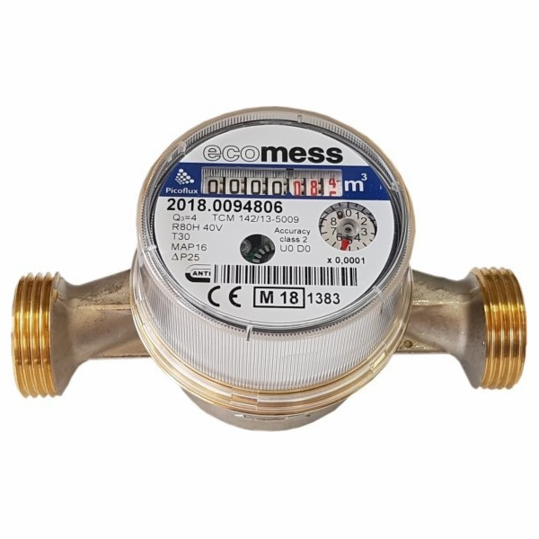 Vodoměr na studenou vodu Ecomess Picoflux 3/4" 4 m3/h