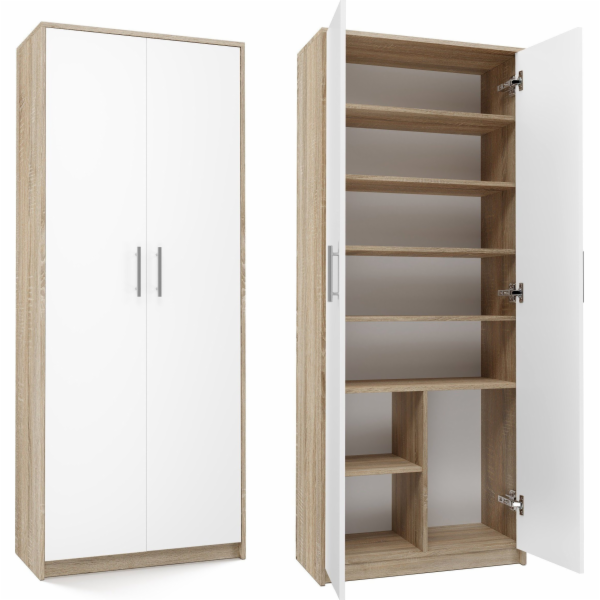 Kartotéka OLIV 2D 74x35x180 cm Sonoma/White