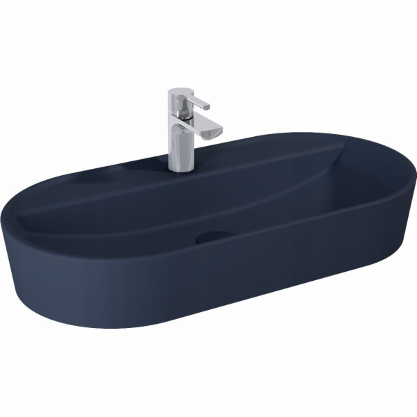 146045 Babette 82x42 Top Washbasin, Navy Blue Matt // El....