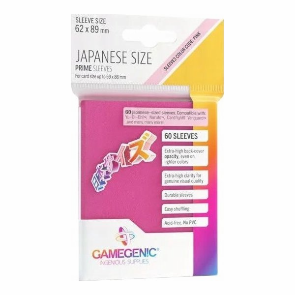 Gamegenic : japonské rukávy velikosti Prime (62x89 mm) 60...