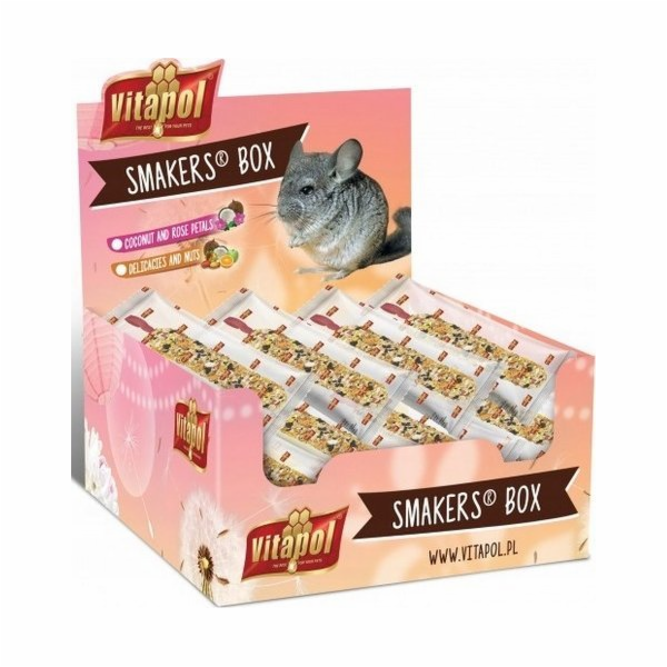 Vitapol SMAKERS SUŠENÉ A SUŠENÉ BOX PRO ČINČILY 12 ks/krab.