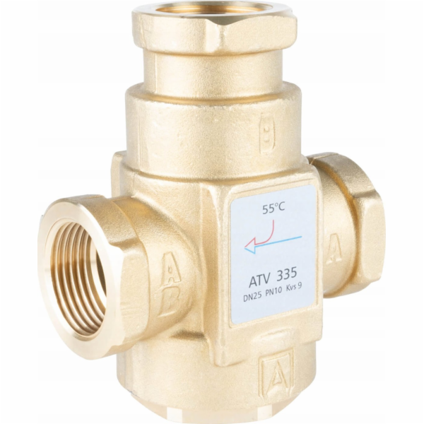Afriso Teplotní ventil ATV 335, DN25, Rp1, kvs 9, 55°C