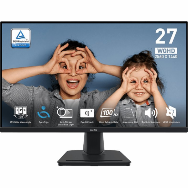 MSI monitor PRO MP275Q, 27" IPS/2560 x 1440 (WQHD)/100Hz/...