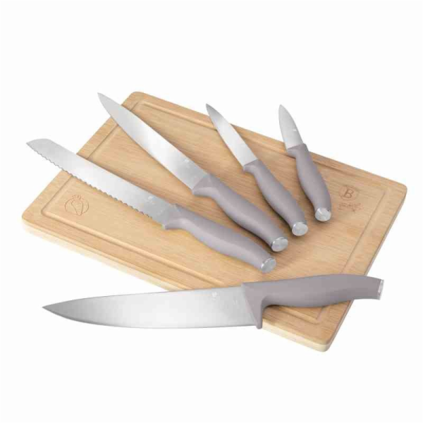 Sada nožů s prkénkem 6 ks Taupe Collection BH-2967