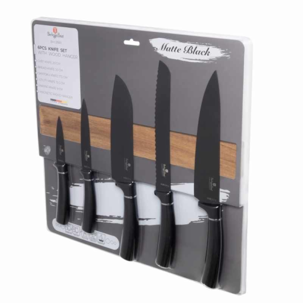 Sada nožů s magnetickým držákem 6 ks Matte Black Collecti...