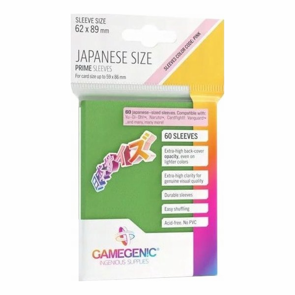 Gamegenic : japonské rukávy velikosti Prime (62x89 mm) 60...
