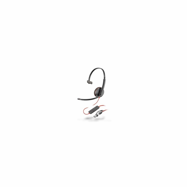 Poly Blackwire 3210 náhlavní souprava, USB-C/A adaptér, mono