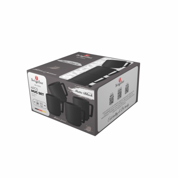 Sada hrnků 4 ks 300 ml Matte Black Collection BH-10014