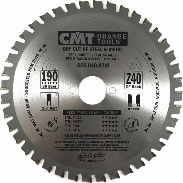 CMT 226.040.07M pila HM D=190 F=30 Z=40