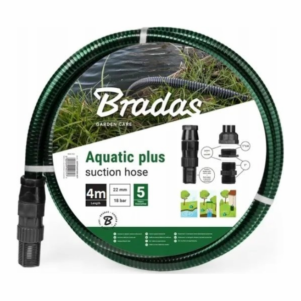 Bradas SACÍ A VÝVODNÍ HADICE 4M AQUATIC PLUS SATP2204/BK-SET