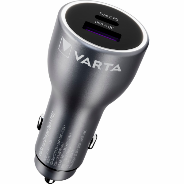 Varta Car Charger 45 Watt Output 1xUSB A / 1xUSB-C PD 579...