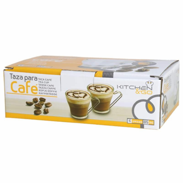 Hrnek na espresso skleněný 85 ml sada 6 ks 8430540233620