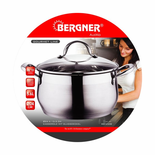 Kastrol s poklicí 24 cm Gourmet BG-6508