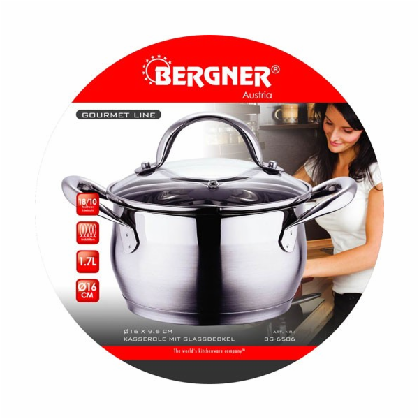 Kastrol nerez s poklicí 16 cm Gourmet BG-6506