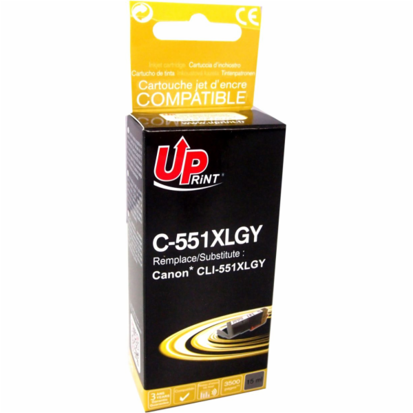 Inkoust UPrint C-551XLGY / CLI551GY XL (šedý)