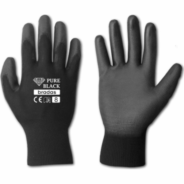 PRACOVNÍ RUKAVICE PURE BLACK RŮŽOVÉ 9/BS
