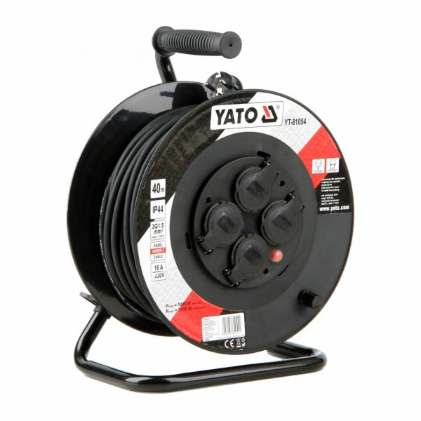 YATO PRODLUŽOVACÍ KABELOVÝ BUBEN 40m 3 x 1,5mm2 IP44 81054
