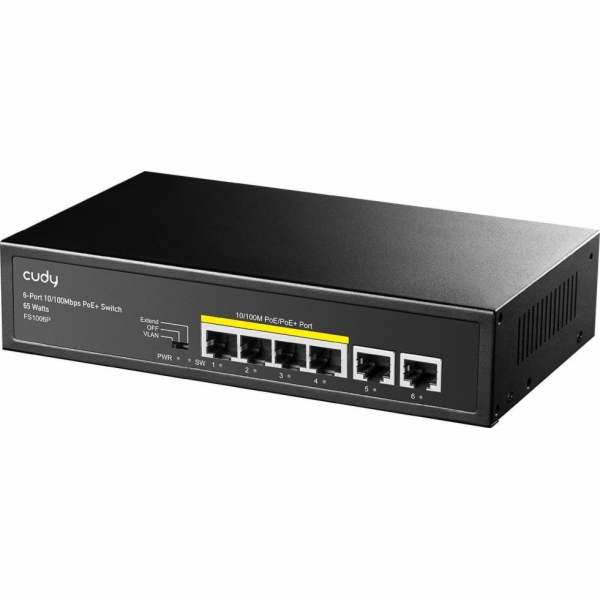 Síťový přepínač Cudy FS1006P Fast Ethernet (10/100) Power...