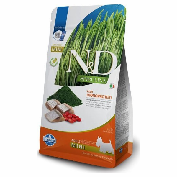 FARMINA N&D Spirulina Herring Adult Med/Maxi - suché krmi...