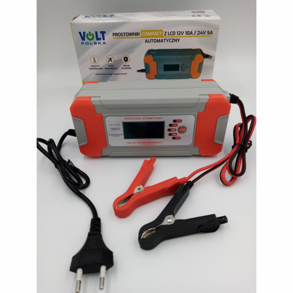 NABÍJEČKA BATERIE VOLT POLSKA S LCD 12V 10A / 24V 5A KOMP...