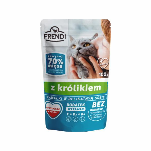 FRENDI Kousky v omáčce s králíkem - mokré krmivo pro kočk...