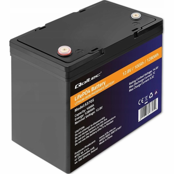 QOLTEC BATERIE LIFEPO4 | 12,8V | 100AH | 1280 WH