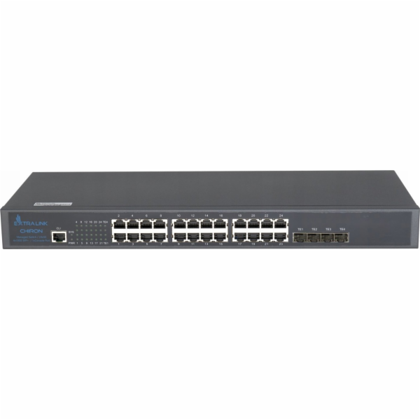 Extralink Chiron Managed L3 Switch 24xRJ45 GbE 4x SFP+ 19...