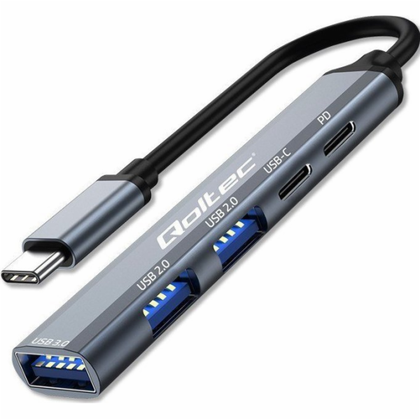 Qoltec 53790 Hub adaptér USB-C 3.1 5v1 | USB-C PD| USB-C ...