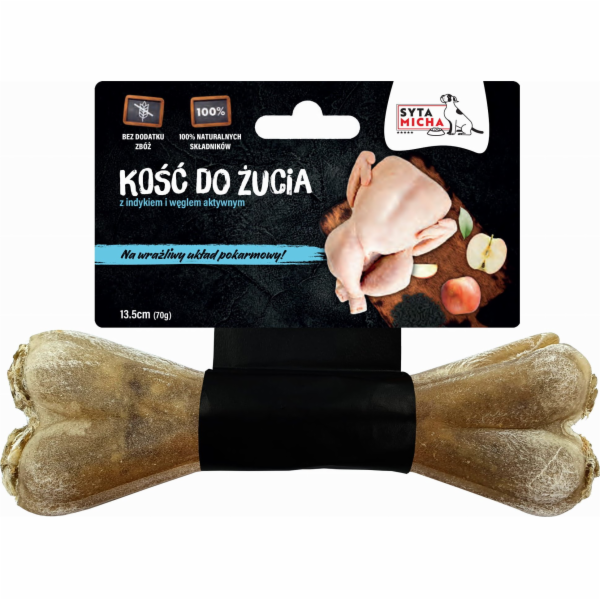 SYTA MICHA Krůtí žvýkací kost - pamlsek pro psy - 13,5 cm