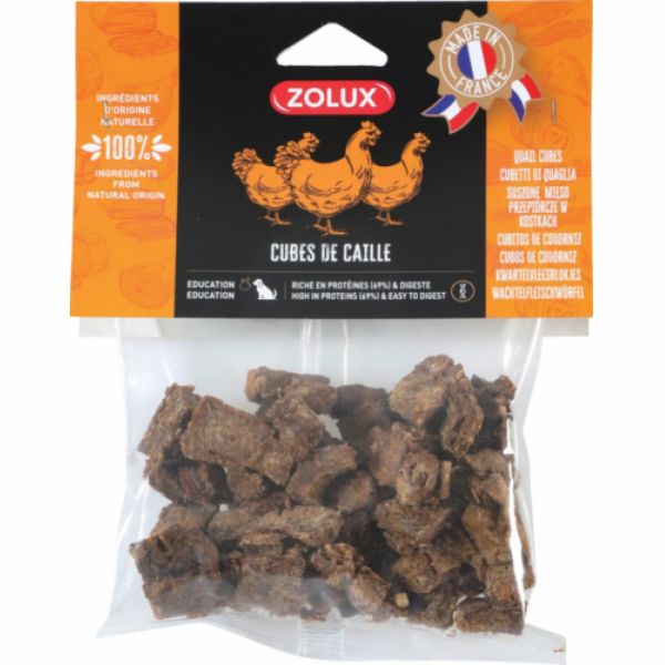 ZOLUX Křepelčí kostky - pamlsek pro psy - 150g