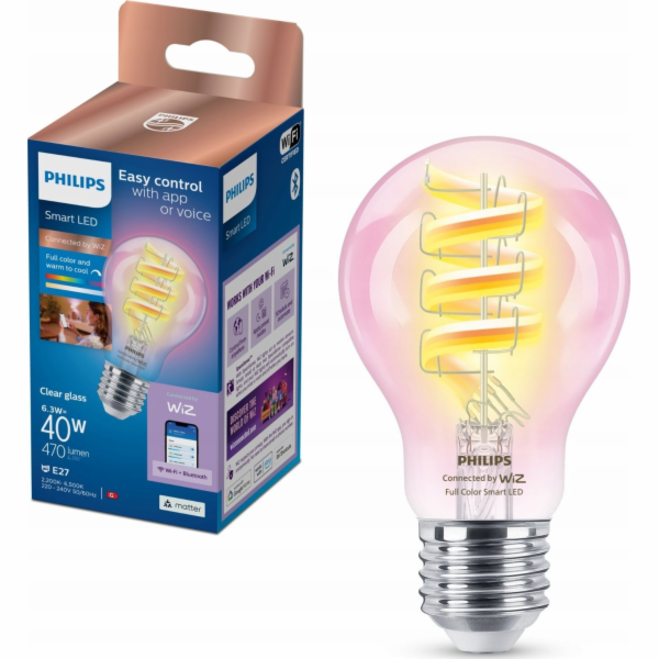 WiZ | Philips Smart WiFi vlákno Clear RGB | E27 | 6,3 W |...