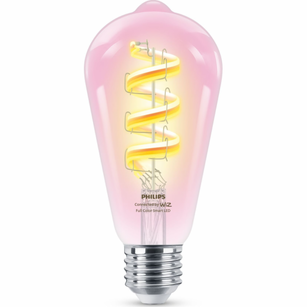 WiZ | Philips Smart WiFi vlákno čiré ST64 RGB | E27 | 6,3...
