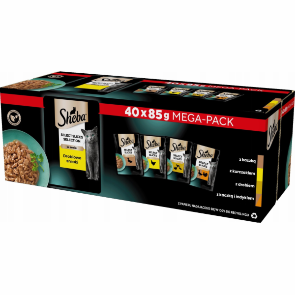 SHEBA Selection Select Slices Drůbež s příchutí - vlhké k...