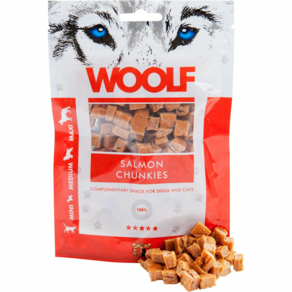 WOOLF Salmon Chunkies - pamlsek pro psy a kočky - 100 g