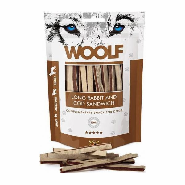 WOOLF Long treska sendvič - pamlsek pro psy - 100g