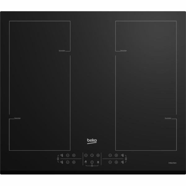 Beko HII64206F2MT Černá Vestavná 58 cm Zónová indukční va...