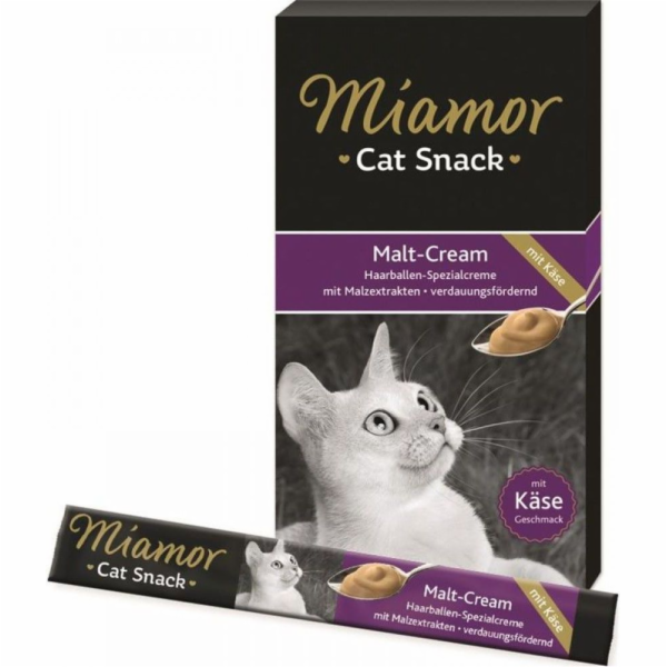 MIAMOR Cat Cream Malt & Cheese - kočičí pamlsky - 6x15g