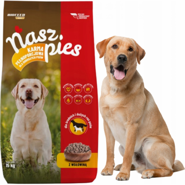 BIOFEED Nasz Pies medium & large Beef - suché krmivo pro ...