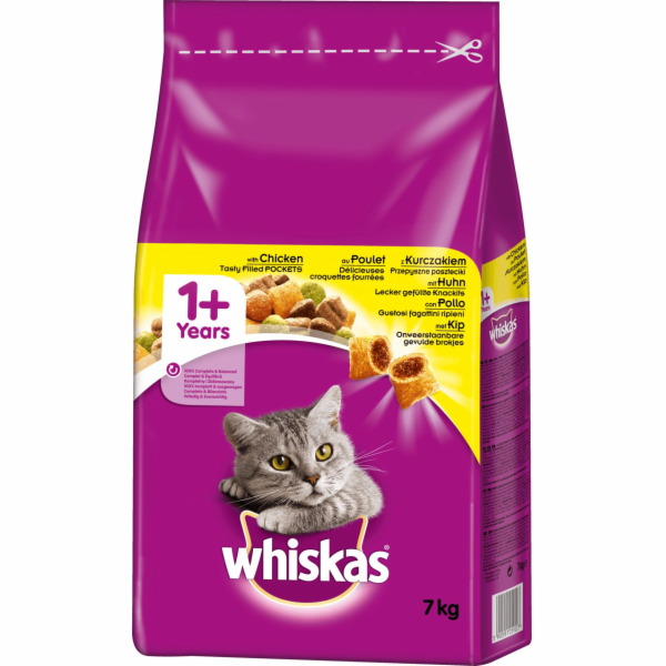 WHISKAS Cat Adult s kuřecím masem - suché krmivo pro kočk...