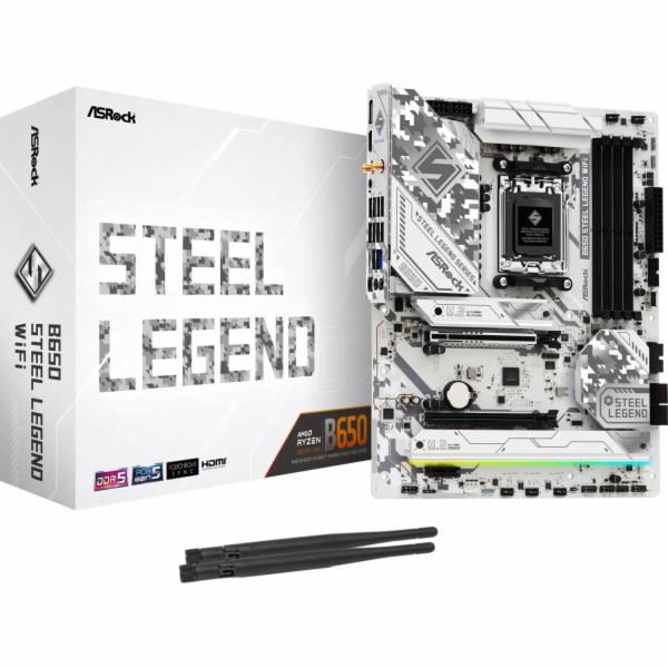 ASRock MB Sc AM5 B650 Steel Legend WiFi , AMD B650, 4xDDR...