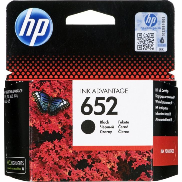 HP 652 Černá originální inkoustová kazeta Advantage
