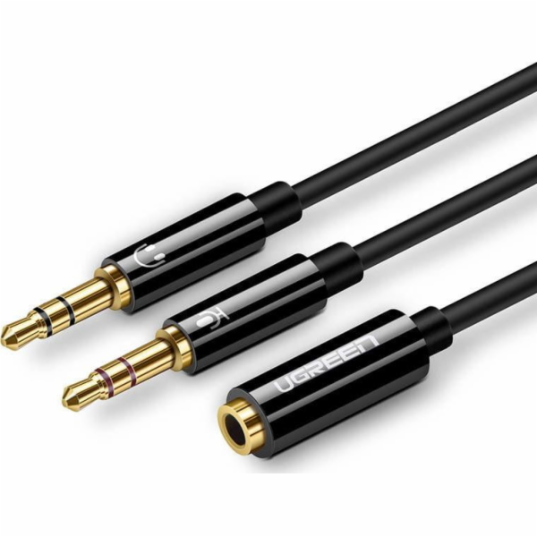 Ugreen Jack 3,5 mm - Jack 3,5 mm x2 kabel 0,2 m černý (ug...