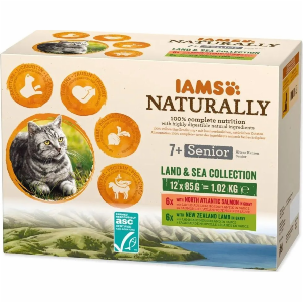 IAMS Naturally Senior Land & Sea Collection - mokré krmiv...