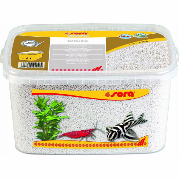 Sera Gravel White akvarijní štěrk, 1 - 3 mm, 6 l, bílý