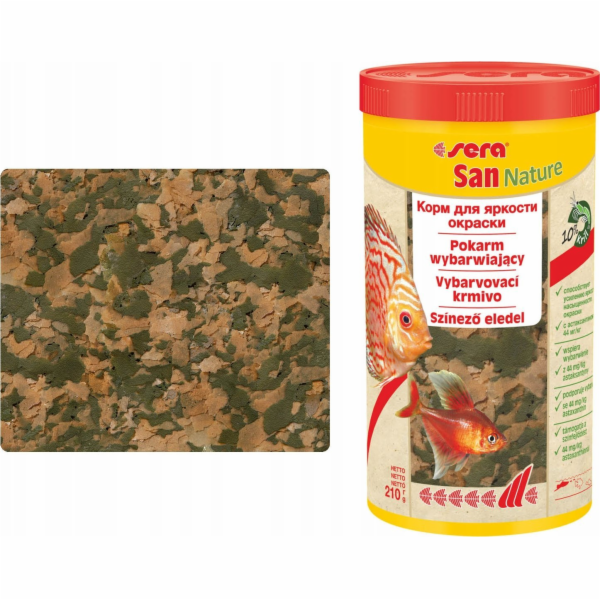 Sera San Nature 1000 ml, vločky - prémiové krmivo zvýrazň...