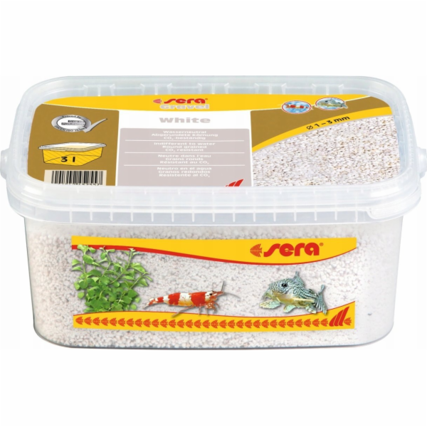 Sera Gravel White akvarijní štěrk, 1 - 3 mm, 3 l, bílý